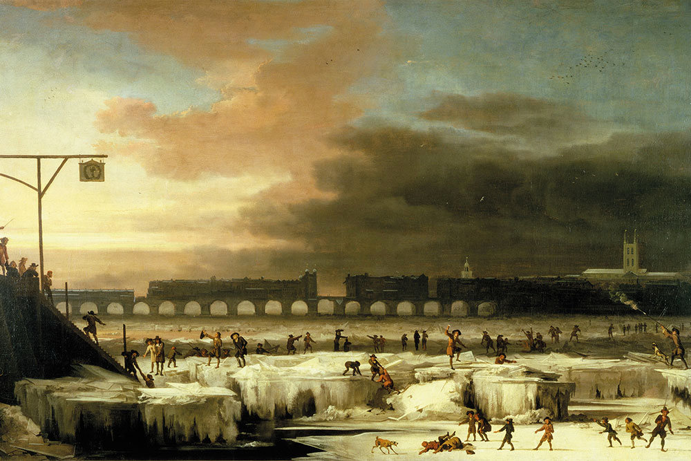 Абрахам Хондиус Замёрзшая Темза (1677)